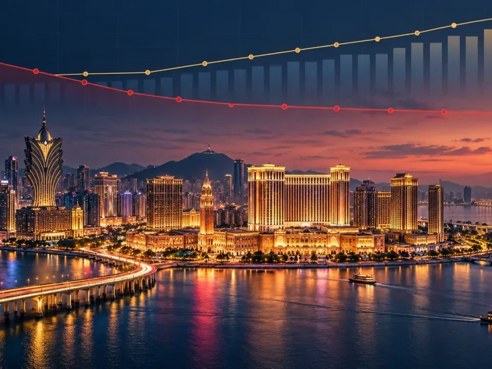 Horizonte de Macao bajo líneas divergentes de visitantes e ingresos del juego