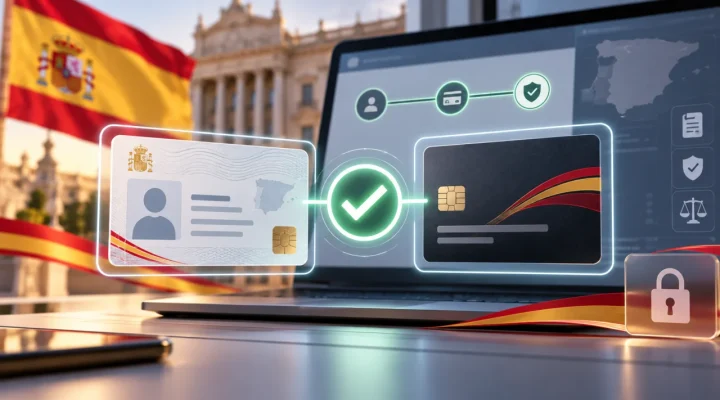 Digital identity and payment cards linked by a verification check in Spain