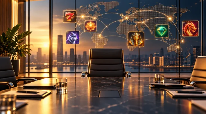 Sala conceptual de estrategia comercial para un proveedor global de iGaming