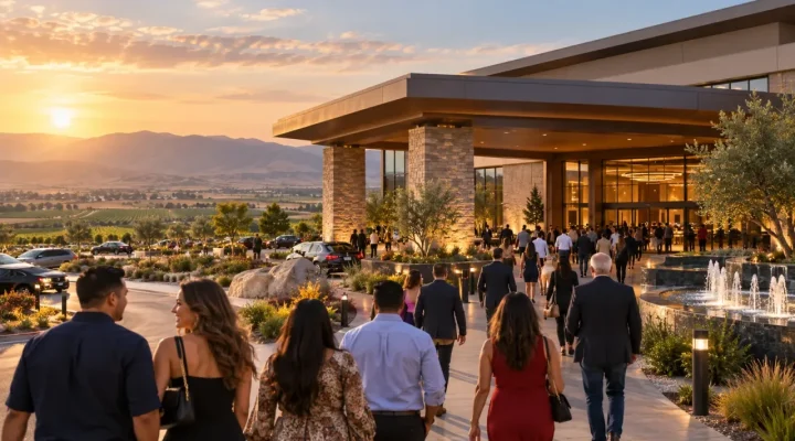 Generated illustration of guests arriving at a new Central Valley casino resort