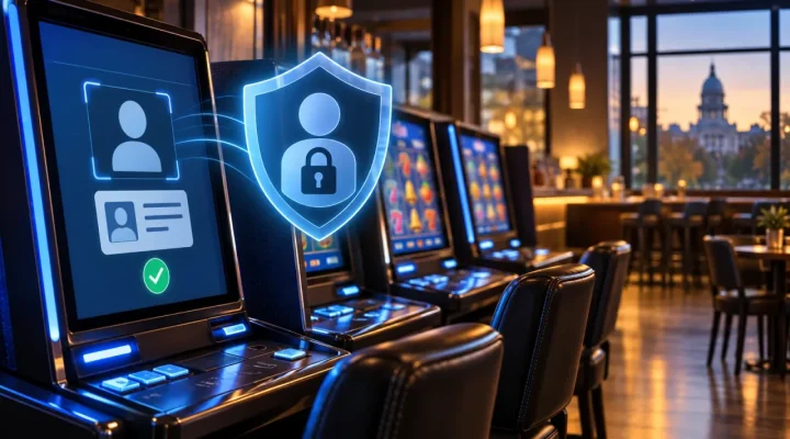 Conceptual Illinois video gaming terminals with identity verification and a player-protection shield