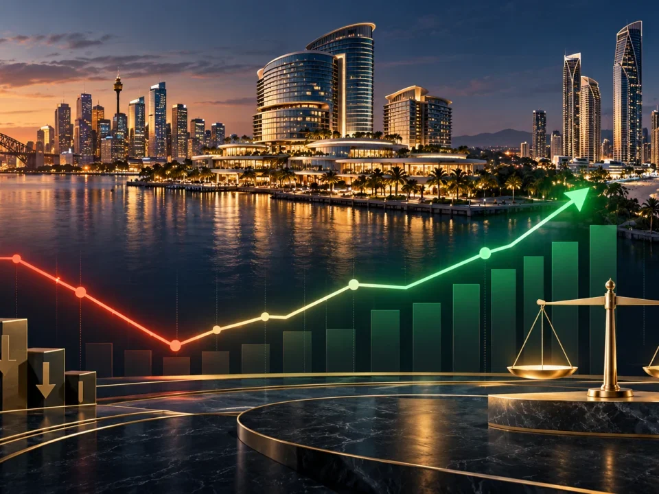 Complejos de casino australianos tras un gráfico financiero que vuelve a terreno positivo