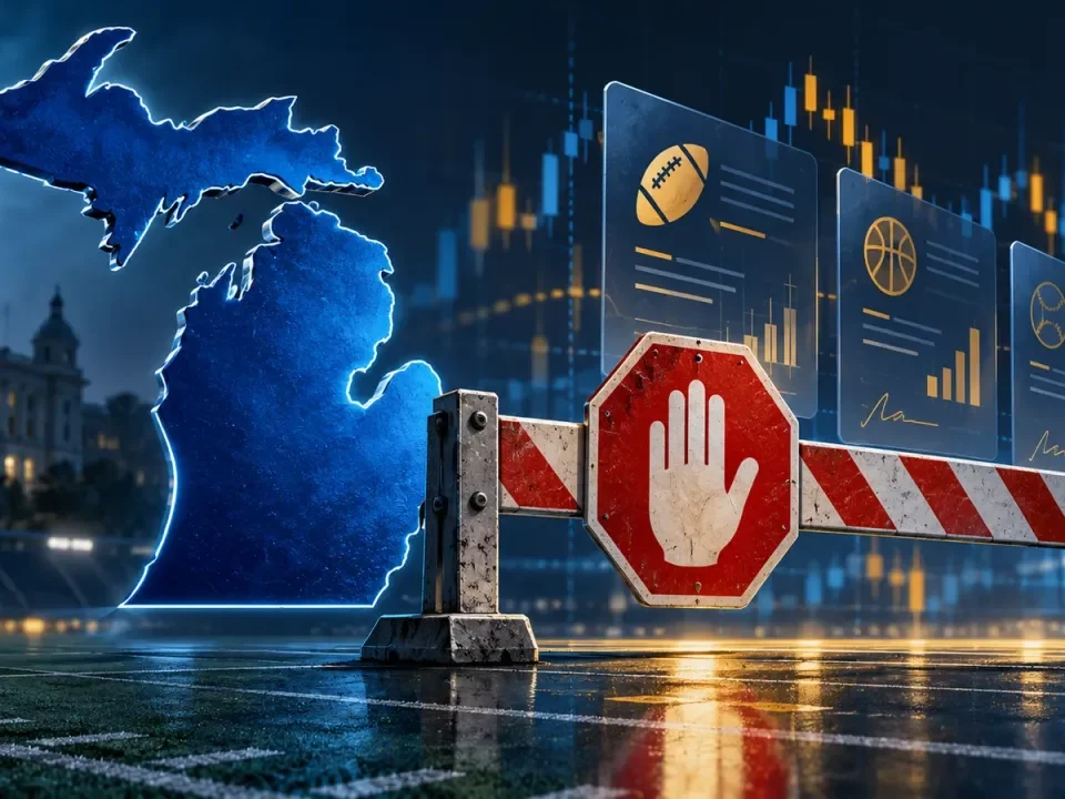 Generated illustration of Michigan blocking digital sports event contracts