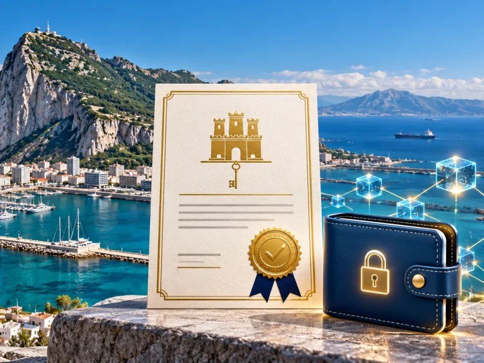 El Peñón de Gibraltar detrás de un certificado regulatorio, una cartera digital segura y nodos abstractos de cadena de bloques
