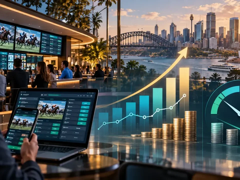 Conceptual Australian wagering business with rising margins and falling leverage
