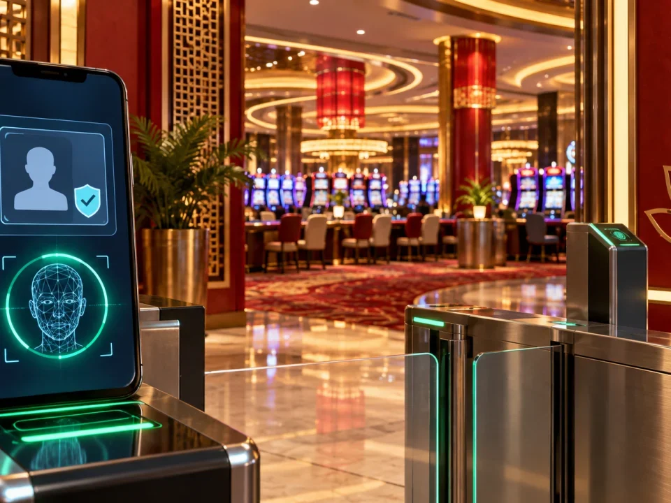 Digital identity check at a generic Vietnamese casino entrance