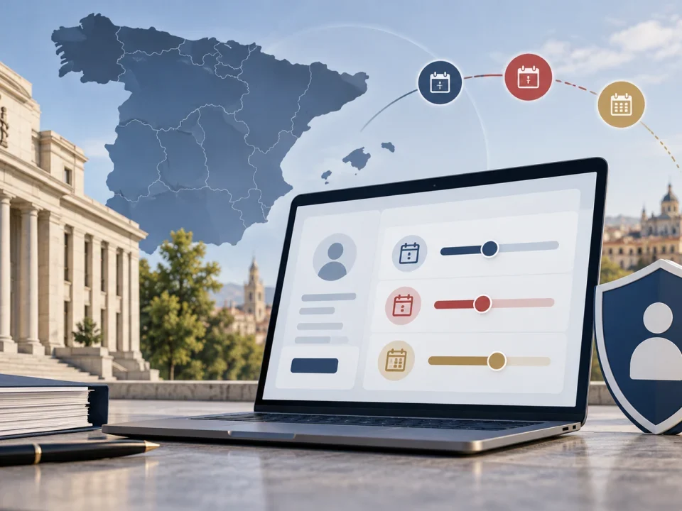 Illustration of Spain's centralized player portal and deposit-control system