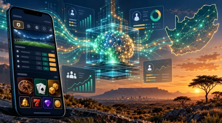 Conceptual South African betting platform connected to machine-learning player analytics